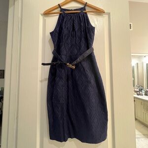 Laundry By Shelli Segal Blue Halter Sundress Midi